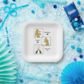 Joint Birthday Double the Fun White Gold Pappteller (Party)