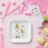 Joint Birthday Double the Fun White Gold Pappteller (Party)