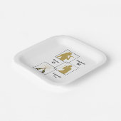 Joint Birthday Double the Fun White Gold Pappteller (Gewinkelt)