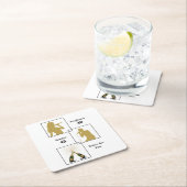 Joint Birthday Double the Fun White Gold Rechteckiger Pappuntersetzer (Vor Ort)