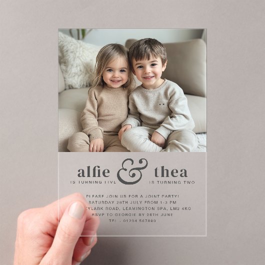 Joint Birthday Invasion Portrait Acryleinladungen (Insitu (Handheld))