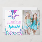 Joint Birthday Sisters Mermaid Danke Karte (Vorderseite)