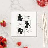 Joint Birthday Triple the Fun Minimalist Black Serviette (Beispiel)