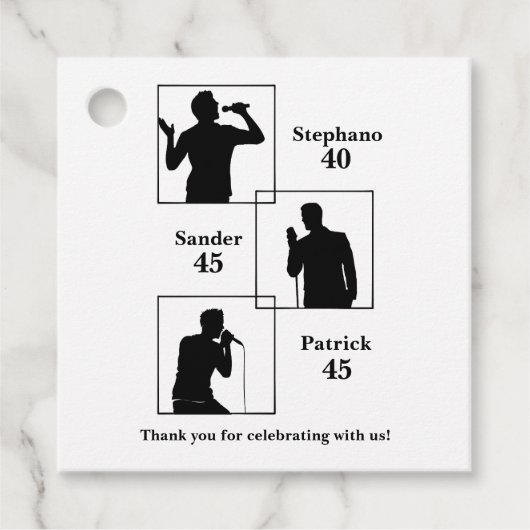 Joint Birthday Triple the Fun Minimalist White Geschenkanhänger (Vorderseite)