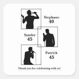 Joint Birthday Triple the Fun Minimalist White Quadratischer Aufkleber