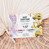 Joint Construction & Mermaid Sibling Geburtstag Einladung