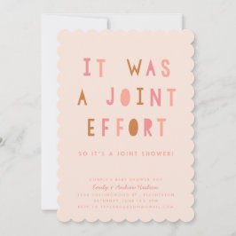 Joint Effort Couple's Baby Shower Einladung Blush