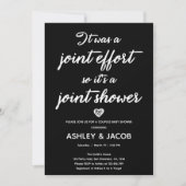 Joint Effort Joint Shower Coed Couples Baby Shower Einladung (Vorderseite)