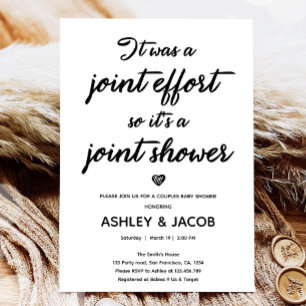 Joint Effort Joint Shower Coed Couples Baby Shower Einladung