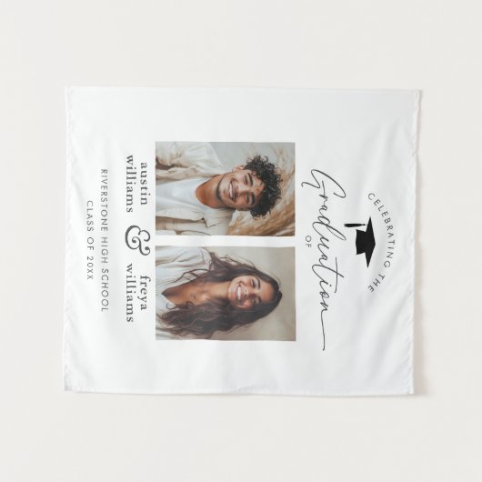 Joint Graduation Party 2 - Foto Willkommen Wandteppich (Vorderseite (Horizontal))