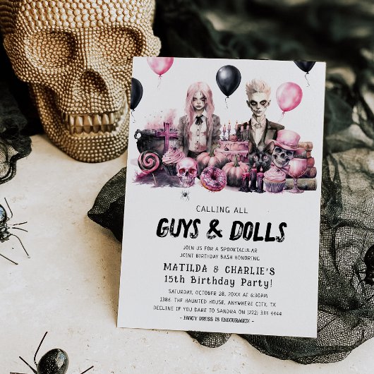 Joint Halloween Spooktacular Birthday Bash Einladung