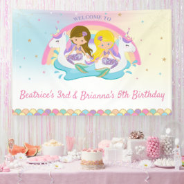 Joint Mermaids und Unicorn Pool Geburtstag Willkom Banner