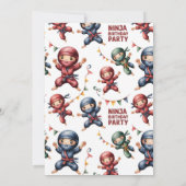 Joint Ninja Birthday Invitation | Karate Party Einladung (Rückseite)