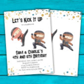 Joint Ninja Siblons Dual Birthday Party Einladung