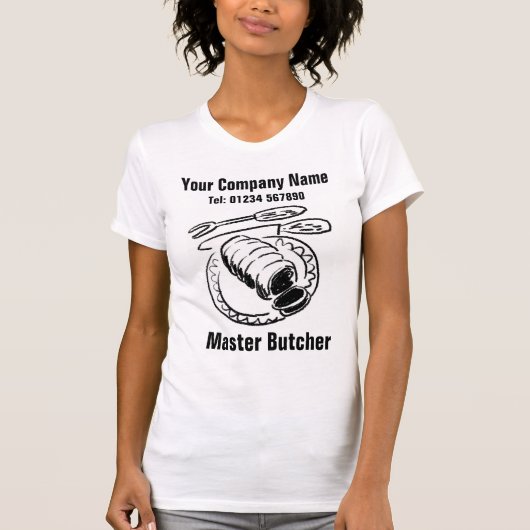 Joint of Beef Illustration. Butcher T-Shirt (Vorderseite)