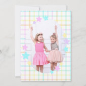 Joint Sisters Rainbow Birthday Party Foto Einladung (Rückseite)