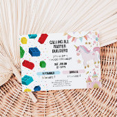 Joint Unicorn & Building Blocks Birthday Einladung
