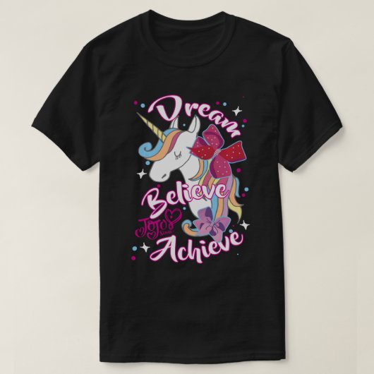 JoJo Siwa Dream Glaube erreichen Unicorn Long Slee T-Shirt (Design vorne)