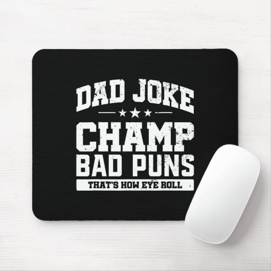 Joke Champ Bad Puns Wie Eye Roll Vathday Mousepad (Mit Mouse)