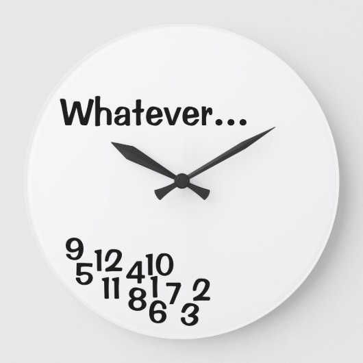 Joke Clocks Jumbled Numbers Große Wanduhr (Vorderseite)