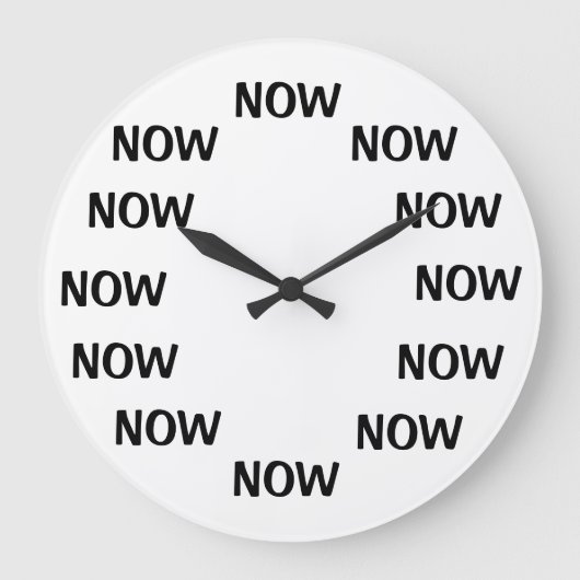 Joke Clocks The Time Is Now Joke Clock Große Wanduhr (Vorderseite)