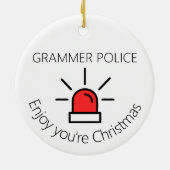 Joke Grammar Polizei Geheimsanta Geschenk Keramik Ornament (Hinten)