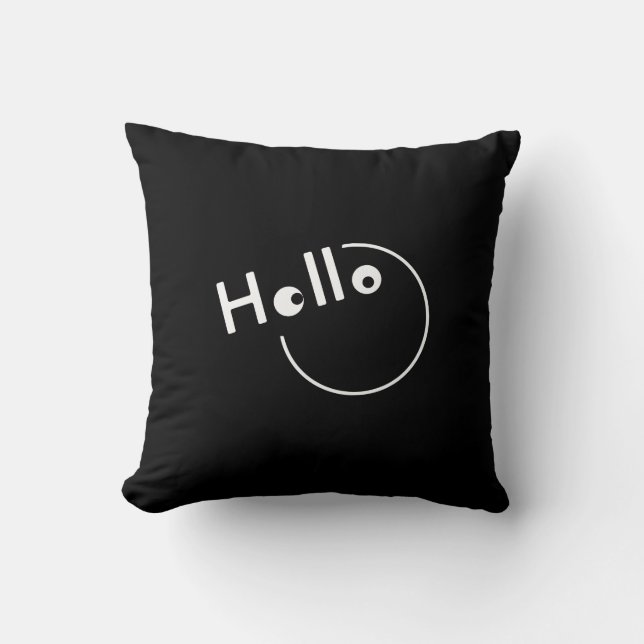 Joke Hello Futuristic White Classic Simple Riddle Kissen (Vorderseite)