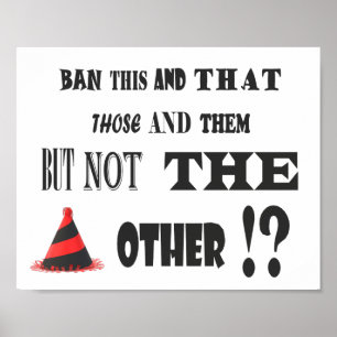 JOKE POSTER TYOE ROT UND SCHWARZ MIT WORTEN