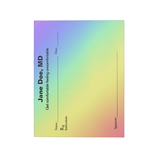 Joke prescription rainbow - 11" x 8.5" Notepad Notizblock (Rotiert)