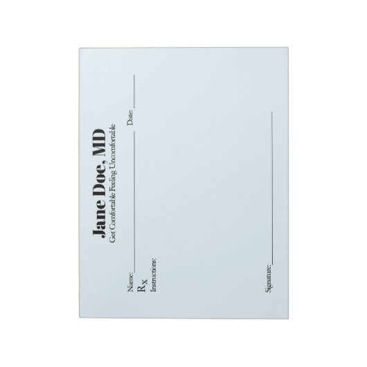 Joke-Rezept-Pad - 8.5" x 11" Notepad Blau Notizblock (Rotiert)