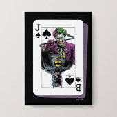 Joker and Batman Spade Playing Card Illustration Button (Vorderseite)