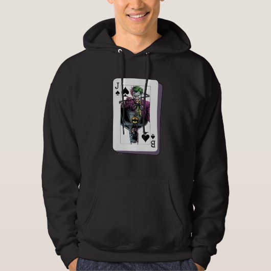 Joker and Batman Spade Playing Card Illustration Hoodie (Vorderseite)