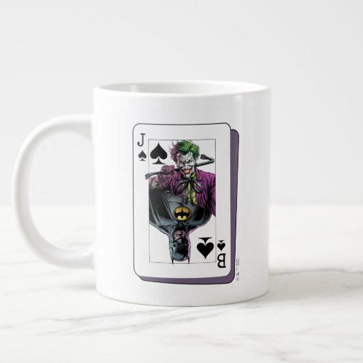 Joker and Batman Spade Playing Card Illustration Jumbo-Tasse (Links)