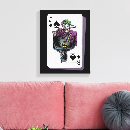 Joker and Batman Spade Playing Card Illustration Leinwanddruck (Insitu (Wohnzimmer))