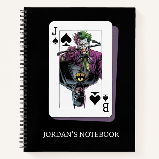 Joker and Batman Spade Playing Card Illustration Notizblock (Vorderseite)