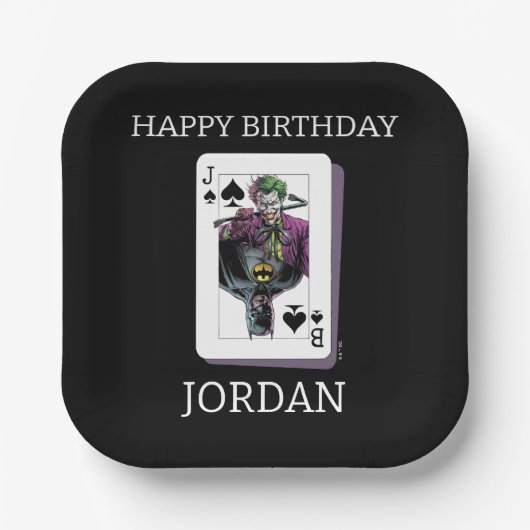 Joker and Batman Spade Playing Card Illustration Pappteller (Vorderseite)