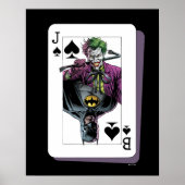 Joker and Batman Spade Playing Card Illustration Poster (Vorne)