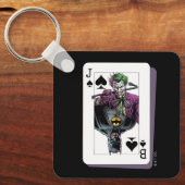 Joker and Batman Spade Playing Card Illustration Schlüsselanhänger (Vorderseite)