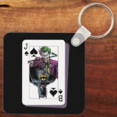 Joker and Batman Spade Playing Card Illustration Schlüsselanhänger (Rückseite)