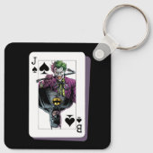 Joker and Batman Spade Playing Card Illustration Schlüsselanhänger (Rückseite)