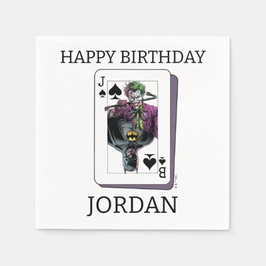 Joker and Batman Spade Playing Card Illustration Serviette (Vorderseite)