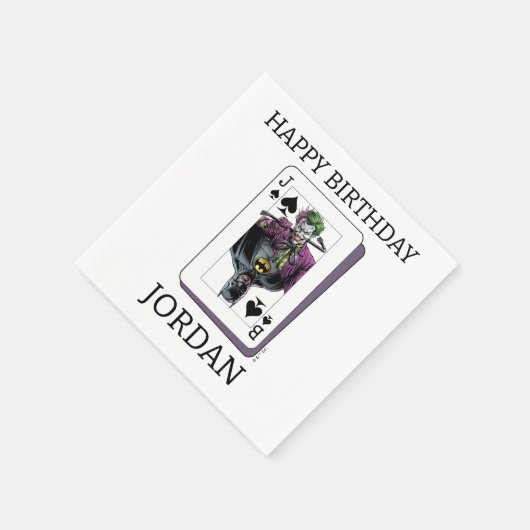 Joker and Batman Spade Playing Card Illustration Serviette (Ecke)