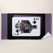 Joker and Batman Spade Playing Card Illustration Strandtuch (Vorderseite)