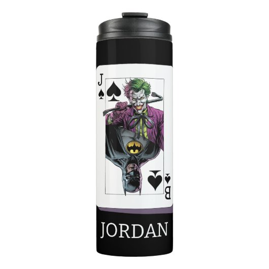 Joker and Batman Spade Playing Card Illustration Thermosbecher (Vorderseite)