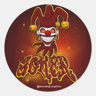 Joker-Aufkleber Runder Aufkleber