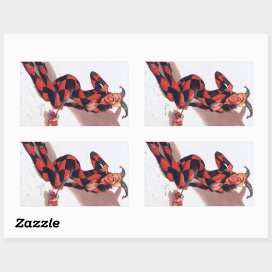 Joker Button hoch Rechteckiger Aufkleber (Blatt)