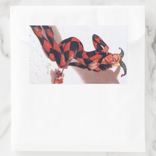 Joker Button hoch Rechteckiger Aufkleber (Tasche)