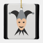 Joker Card Emoji Keramikornament (Rückseite)