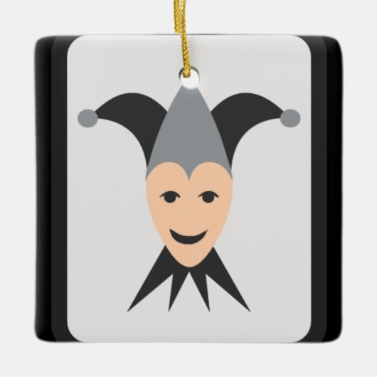 Joker Card Emoji Keramikornament (Vorderseite)