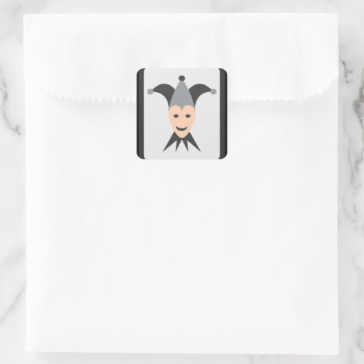 Joker Card Emoji Quadratischer Aufkleber (Tasche)